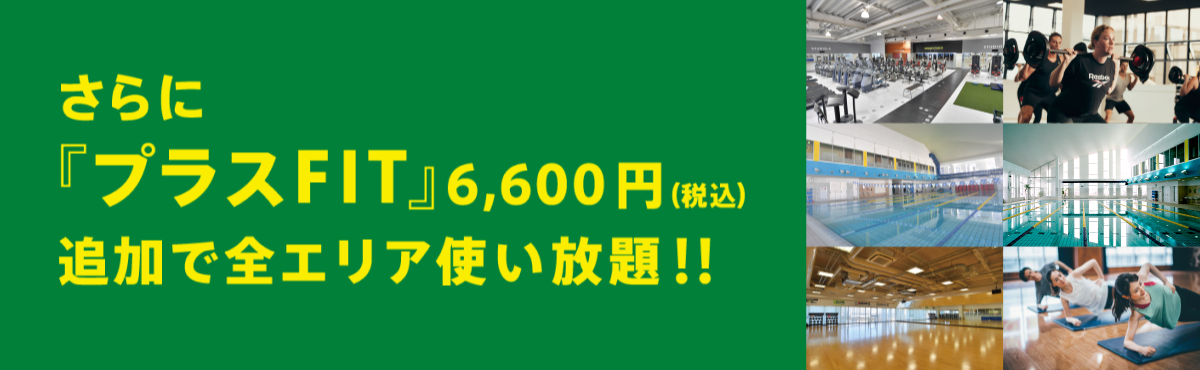 さらに『プラスFIT』6,600円（税込）追加で全エリア使い放題