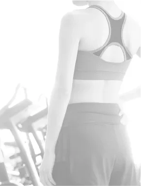 運動を始めようとしている女性の後ろ姿